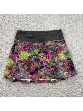 Lululemon Pace Rival Mid Rise Floral Skirt Athletic Skort W8ACQT Womens Size 2